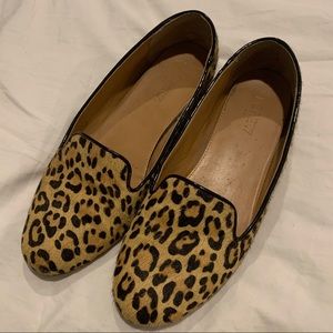 JCREW Calf Hair Leopard Print Flats / Loafers